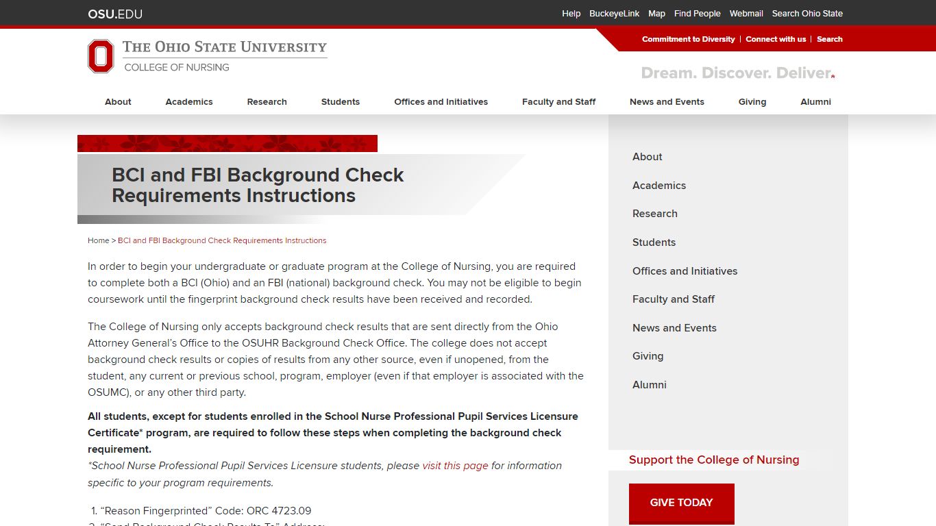 BCI and FBI Background Check Requirements Instructions